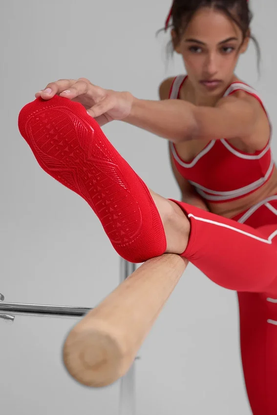 Women's Pivot Barre Sock - Bright Red