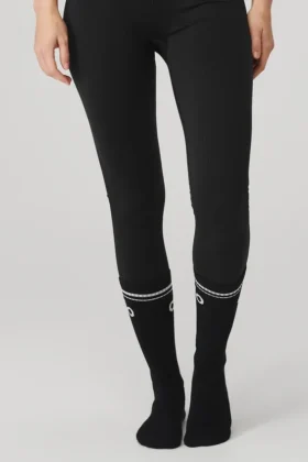 Women’s Throwback Barre Sock – Black/White