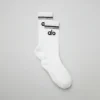 Women's Throwback Barre Sock - White/Black