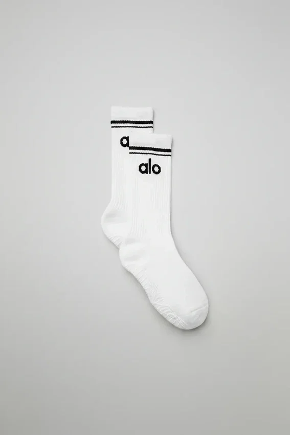 Women's Throwback Barre Sock - White/Black