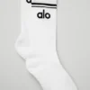 Women's Throwback Barre Sock - White/Black