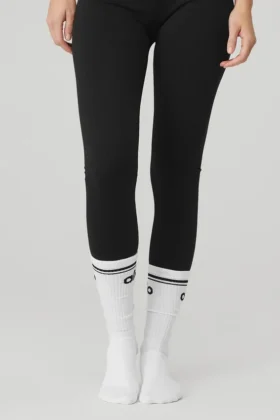 Women’s Throwback Barre Sock – White/Black