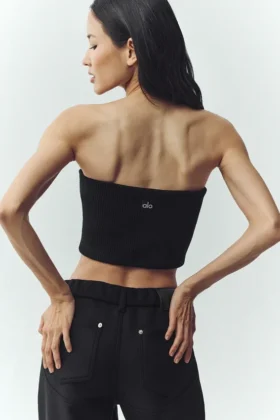 Wool Blend Nightcap Corset Top – Black