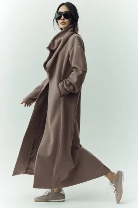 Wool Blend Nightfall Long Coat – Alpine Cocoa Heather