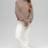 Wool Cashmere Cropped New Class Turtleneck Sweater - Chai Latte