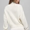 Wool Cashmere Cropped New Class Turtleneck Sweater - Ivory