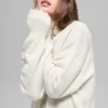 Wool Cashmere Cropped New Class Turtleneck Sweater - Ivory
