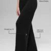 Wool Cashmere High-Waist New Class Wide Leg Pant - Black
