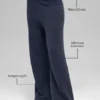 Wool Cashmere High-Waist New Class Wide Leg Pant - Navy