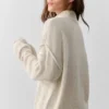 Wool Cashmere New Class 1/4 Zip Pullover - Oatmeal Heather