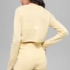 Wool Cashmere New Class Cropped Cardigan - Candlelight Yellow