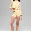 Wool Cashmere New Class Cropped Cardigan - Candlelight Yellow