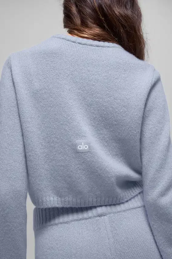 Wool Cashmere New Class Cropped Cardigan - Winter Frost