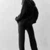 Wool Cashmere New Class Full Zip Hoodie - Black