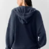 Wool Cashmere New Class Full Zip Hoodie - Navy