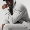 Wool Cashmere New Class Full Zip Hoodie - Pearl Grey Heather