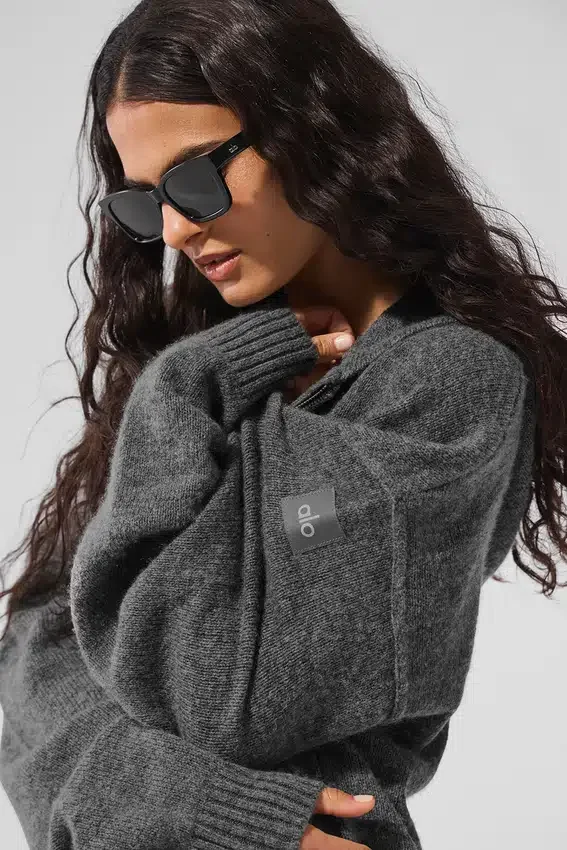 Wool Cashmere New Class Full Zip Hoodie - Platinum Grey