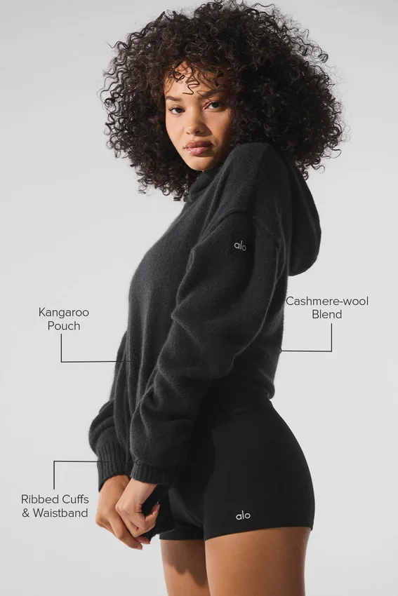 Wool Cashmere New Class Hoodie - Black