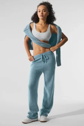 Wool Cashmere New Class Sweatpant - Celestial Blue Granite Heather