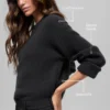 Wool Cashmere Ribbed Noble Crewneck Sweater - Black