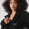 Wool Cropped Metro Trench - Black